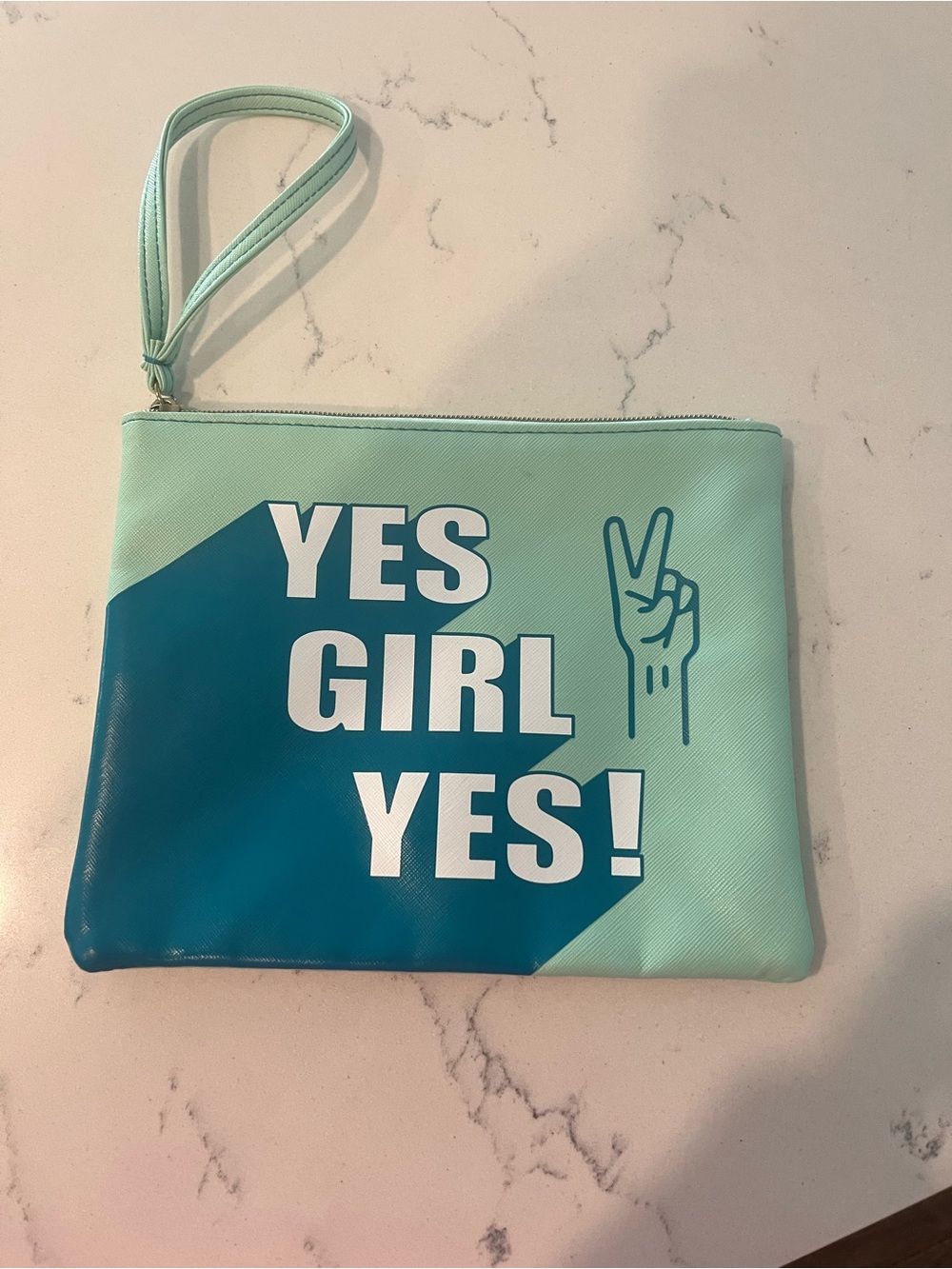 Mint & Teal 'YES GIRL YES!' Wristlet Pouch